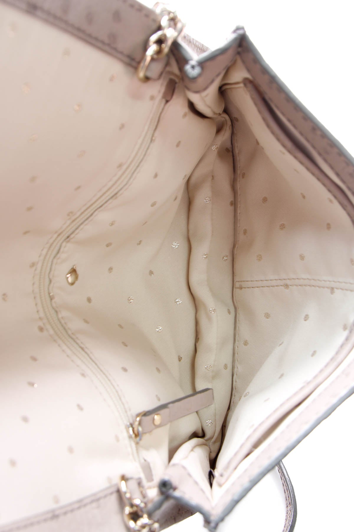 Embossed Ostrich Shoulder Bag - Taupe