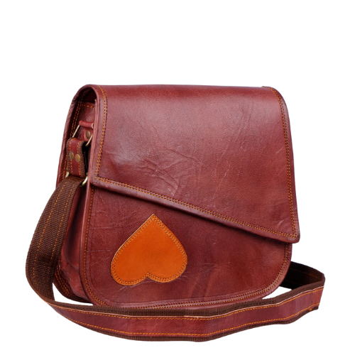 Heartline Asymmetric Leather Bag