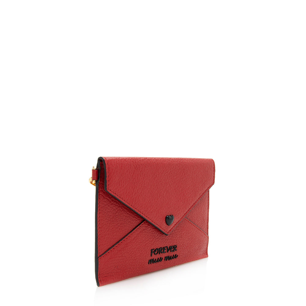 Miu Miu Goat Leather Madras Forever Envelope Pouch (SHF-12288)