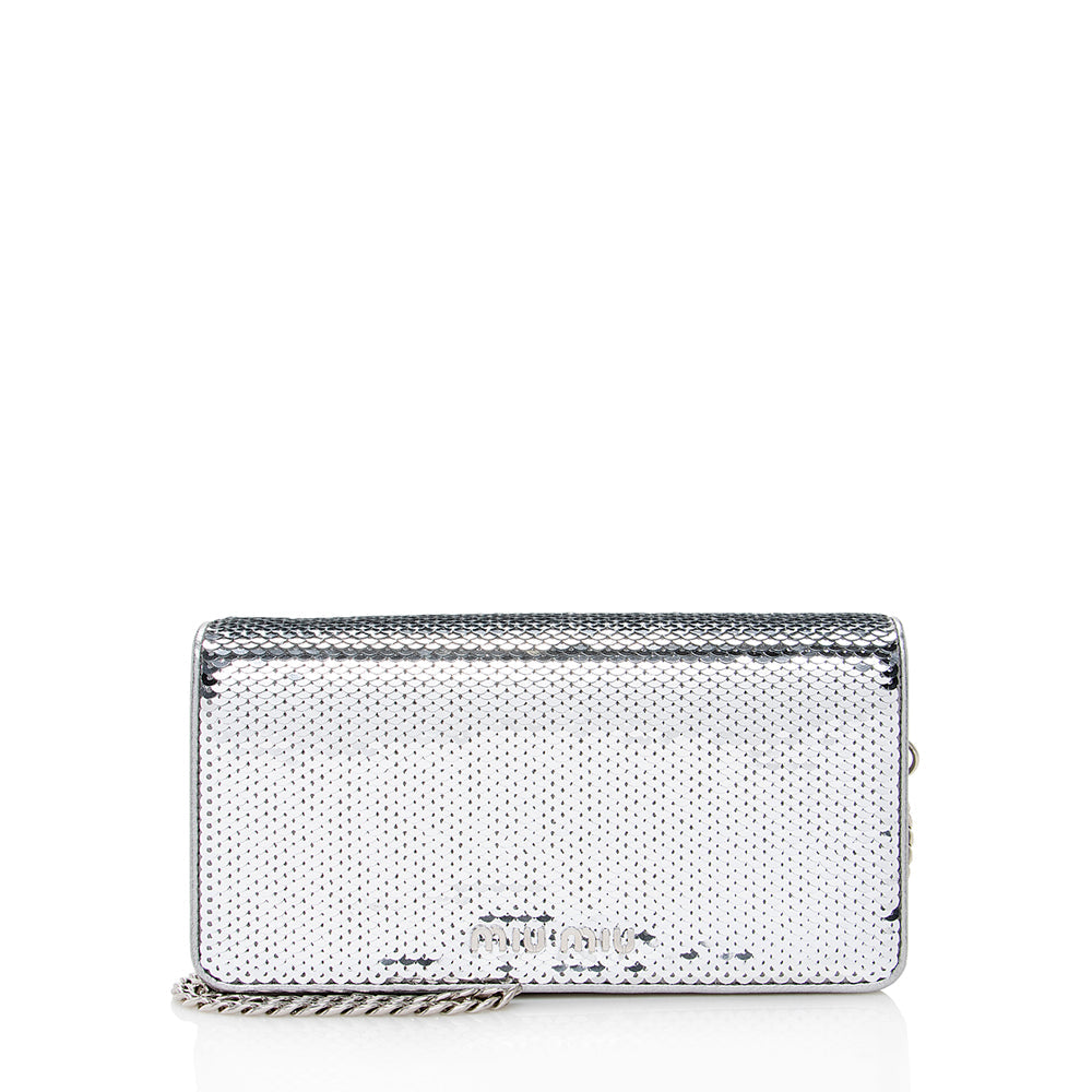 Miu Miu Sequin Flap Crossbody Bag (SHF-18182)
