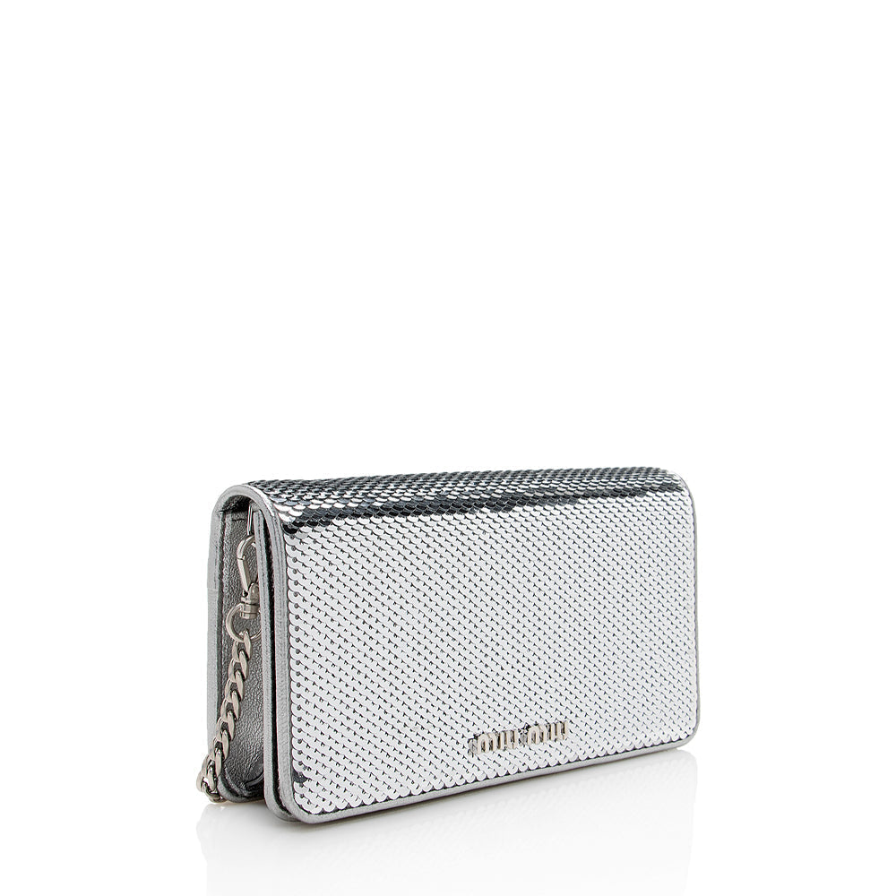 Miu Miu Sequin Flap Crossbody Bag (SHF-18182)