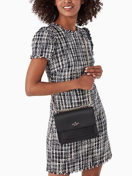 Remi Flap Chain Crossbody Black
