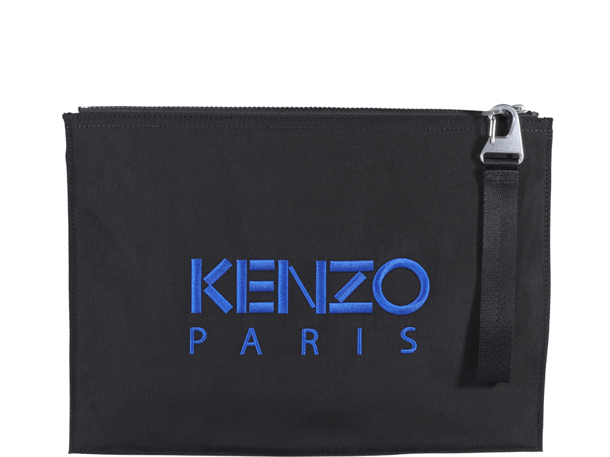 Kenzo Kampus Tiger Embroidered Zipped Clutch Bag