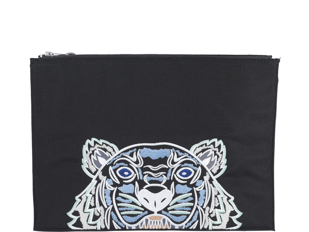 Kenzo Kampus Tiger Embroidered Zipped Clutch Bag