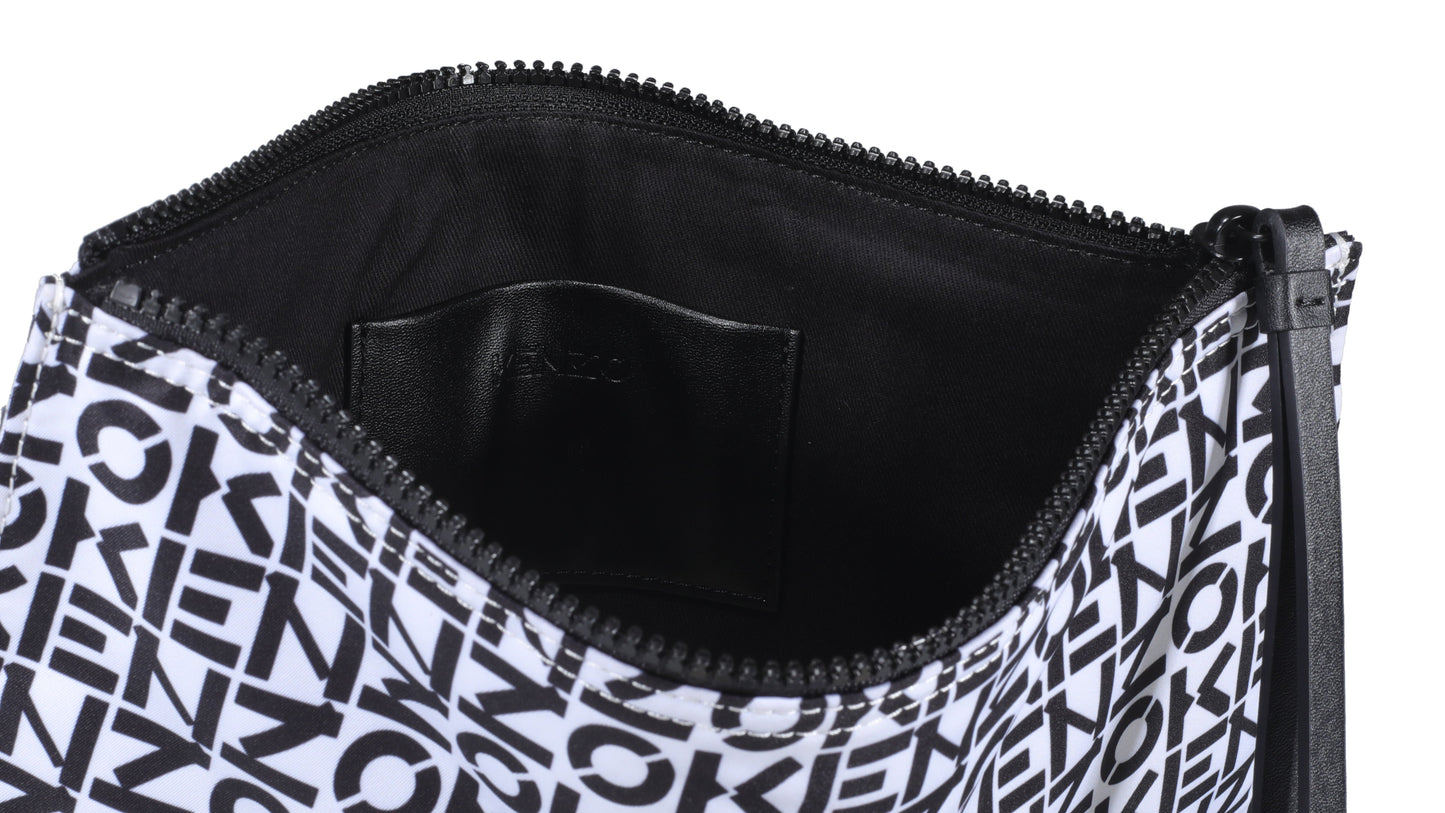 Kenzo Allover Logo Printed Zipped Large Clutch Bag