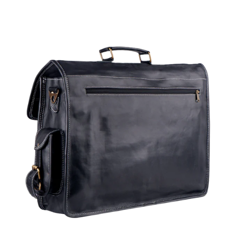 Onyx Heritage Leather Messenger Bag