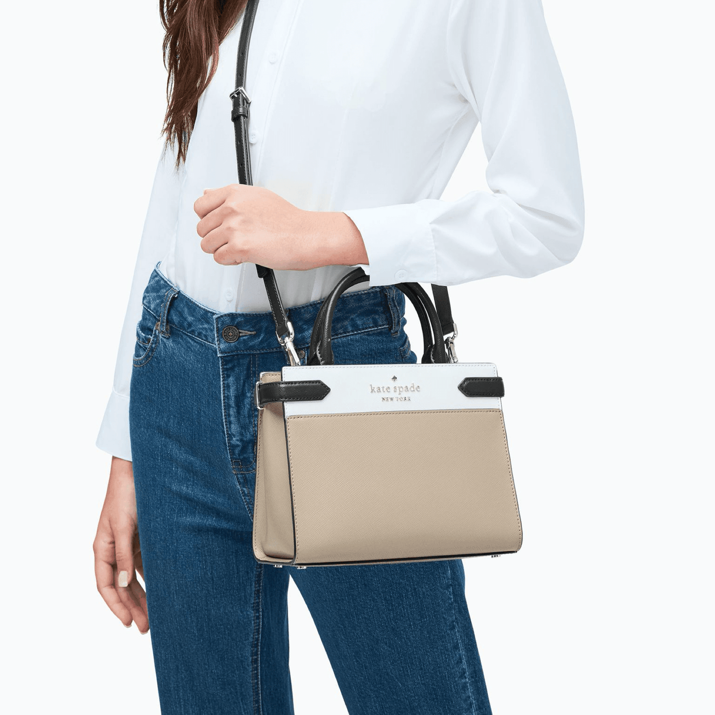 staci large satchel White