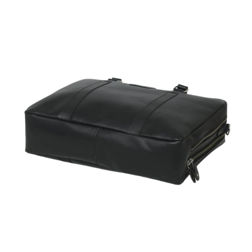Sleek Black Leather Office Tote