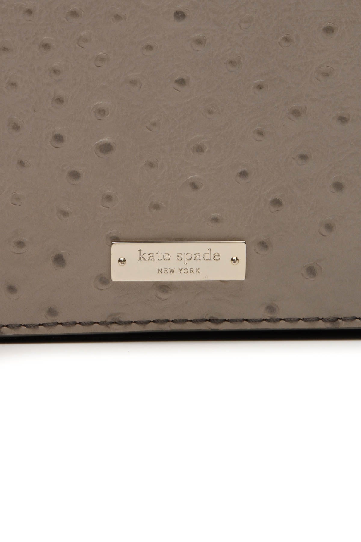Embossed Ostrich Shoulder Bag - Taupe