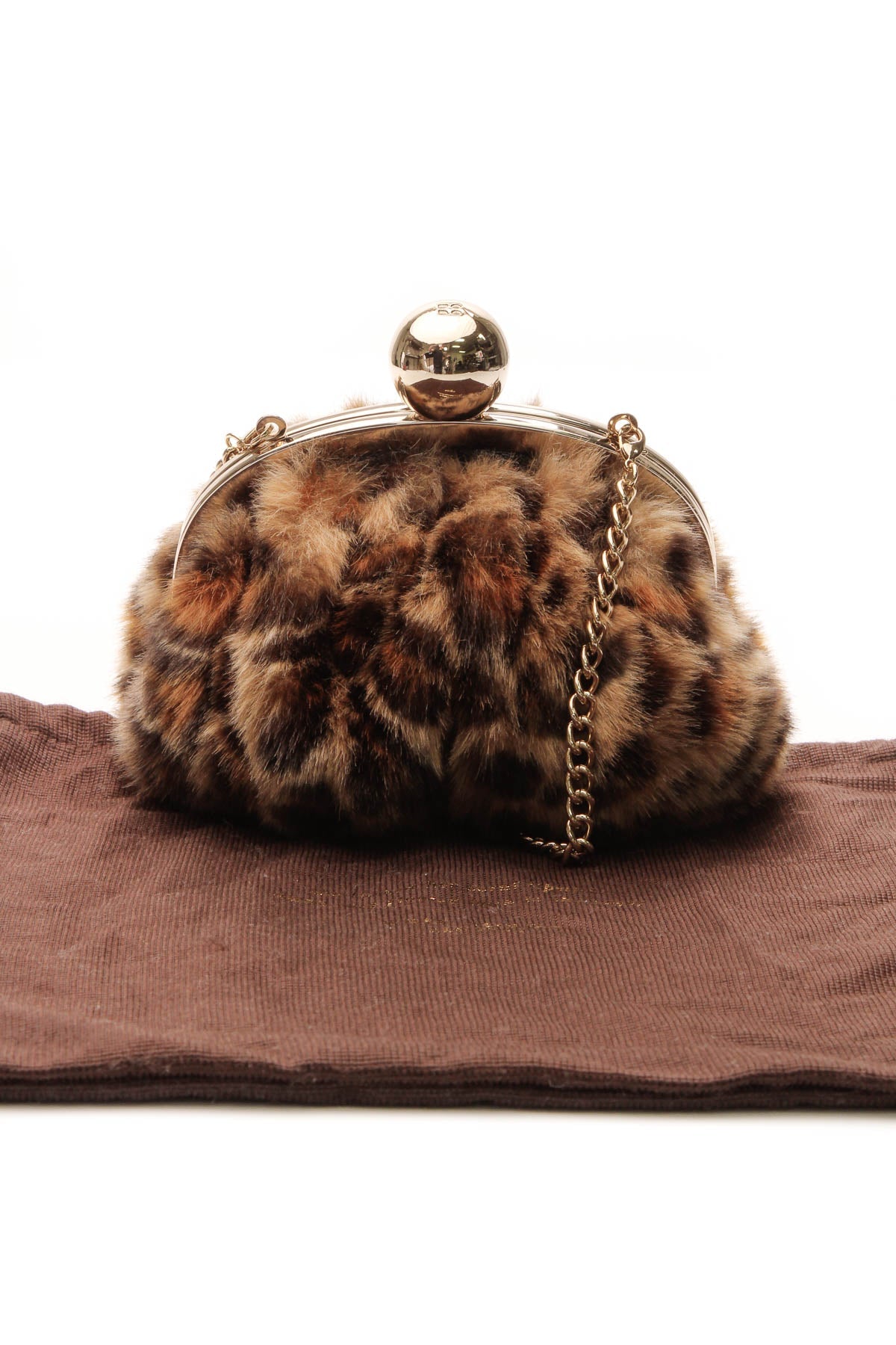 Leopard Small Evening Bag - Brown