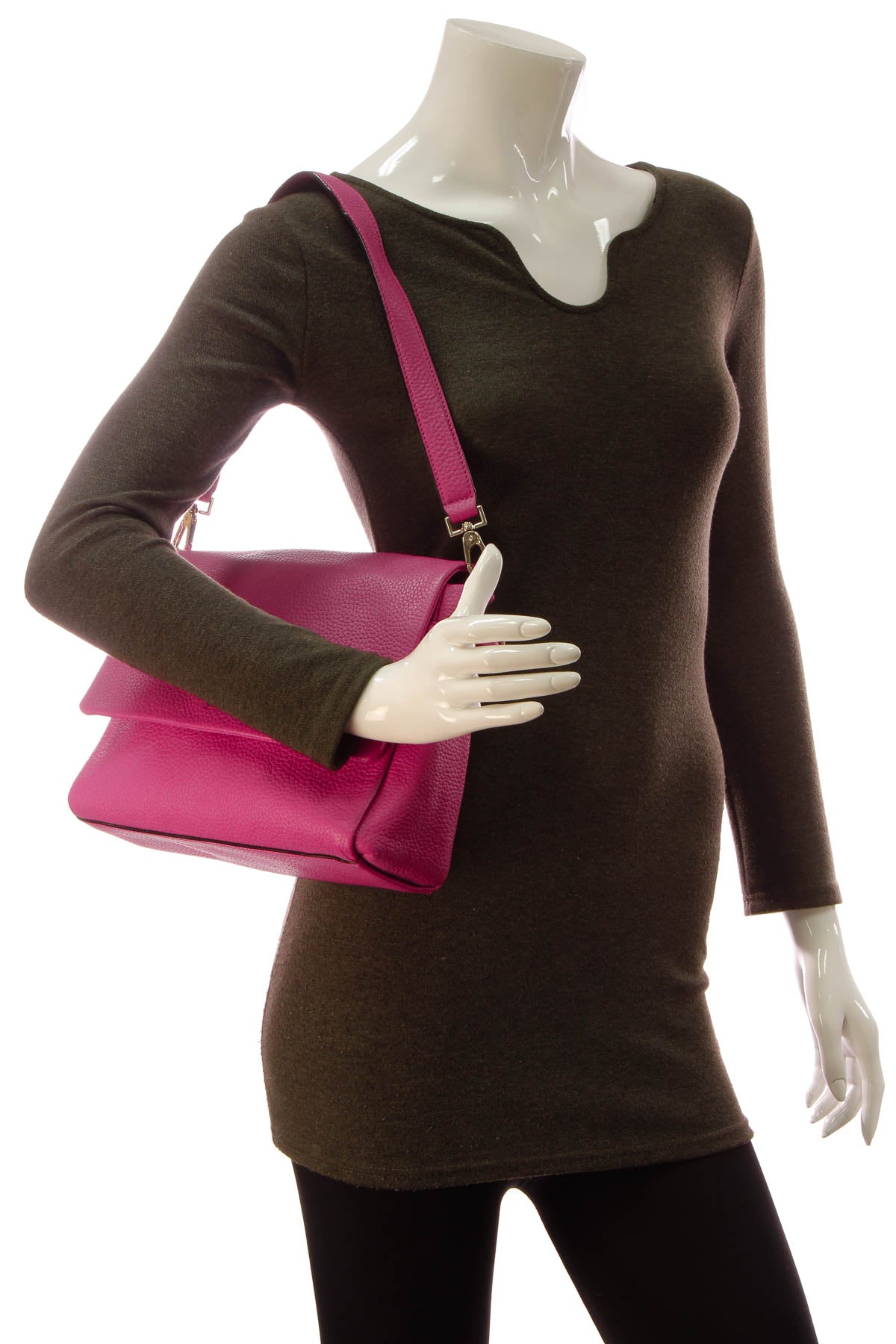 Flap Shoulder Bag - Hot Pink