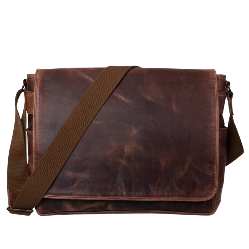 Rugged Vintage Leather Messenger Bag