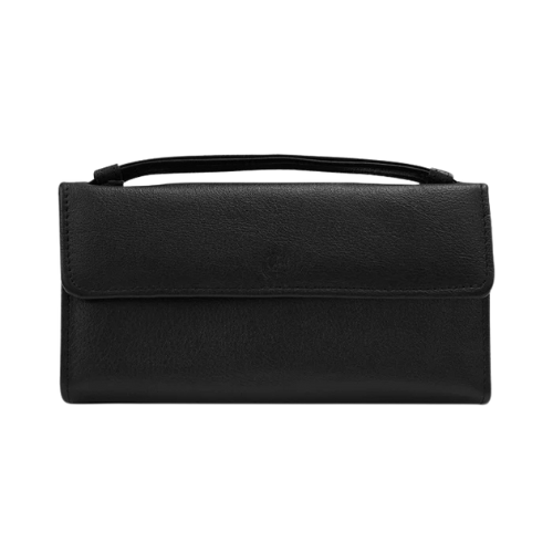 Sleek Black Leather Clutch