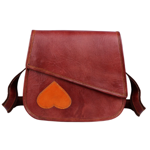 Heartline Asymmetric Leather Bag