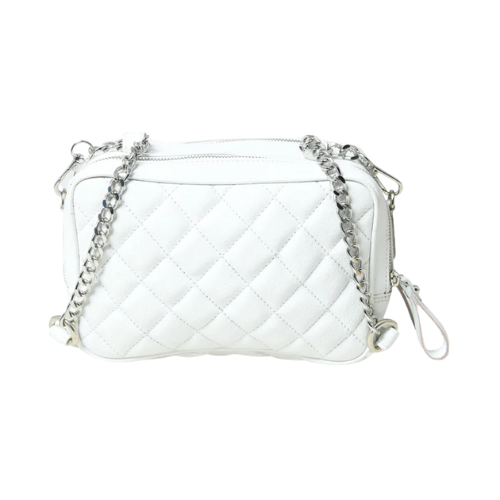 White quilted leather crossbody bag