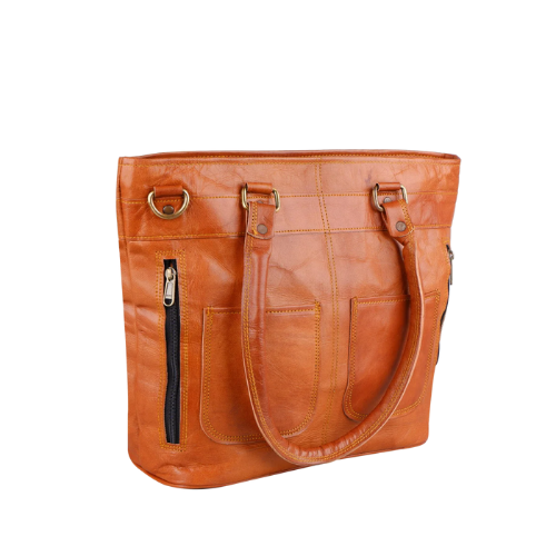 Sunset Ember Leather Tote
