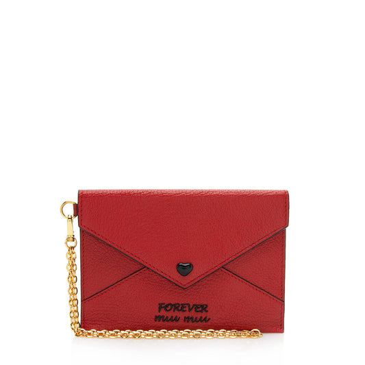 Miu Miu Goat Leather Madras Forever Envelope Pouch (SHF-12288)