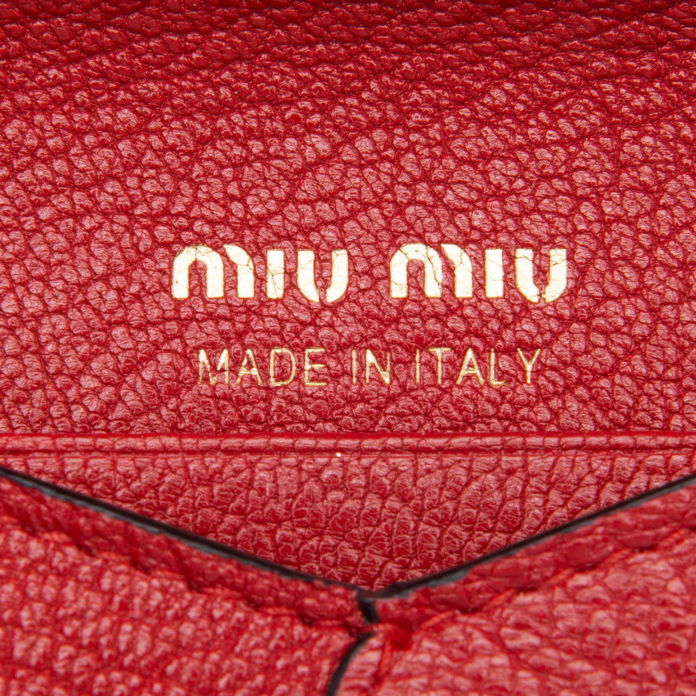 Miu Miu Goat Leather Madras Forever Envelope Pouch (SHF-12288)