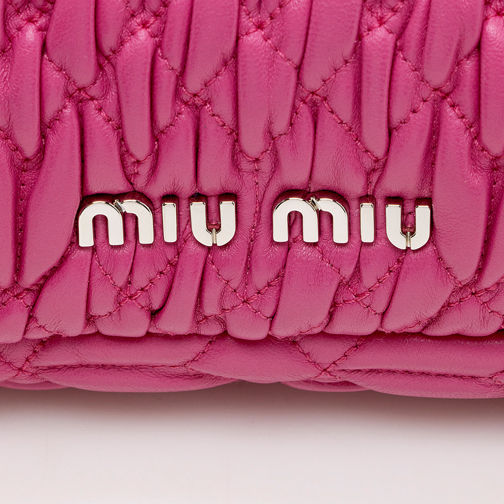 Miu Miu Matelasse Crystal Flap Shoulder Bag (SHF-17809)