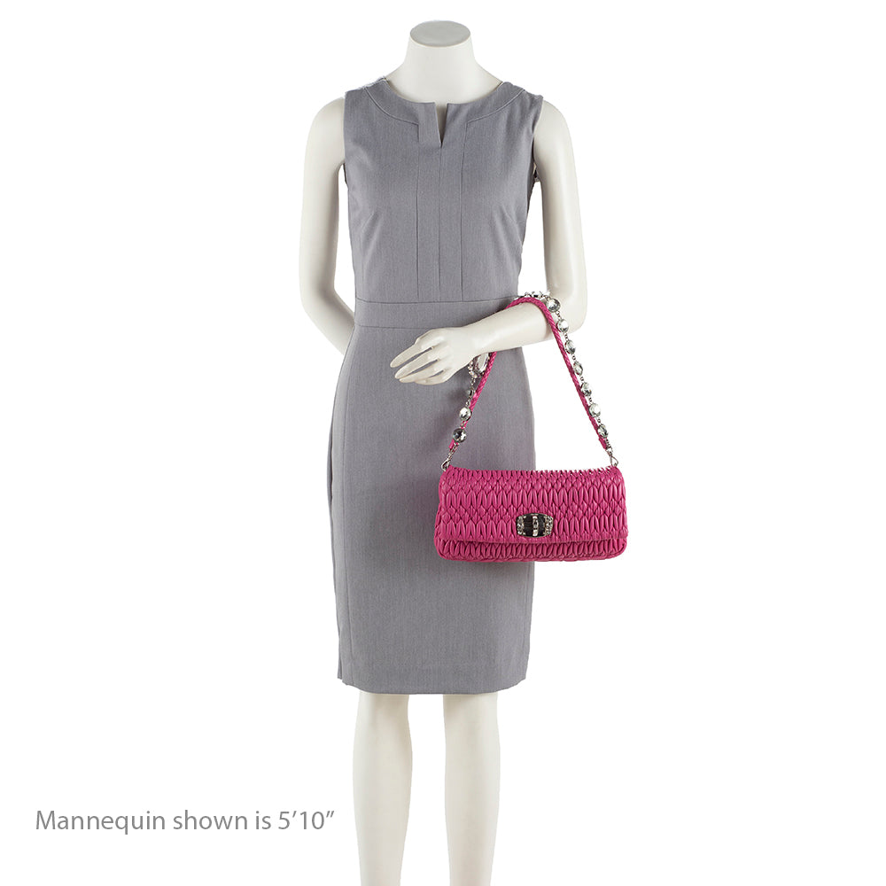 Miu Miu Matelasse Crystal Flap Shoulder Bag (SHF-17809)