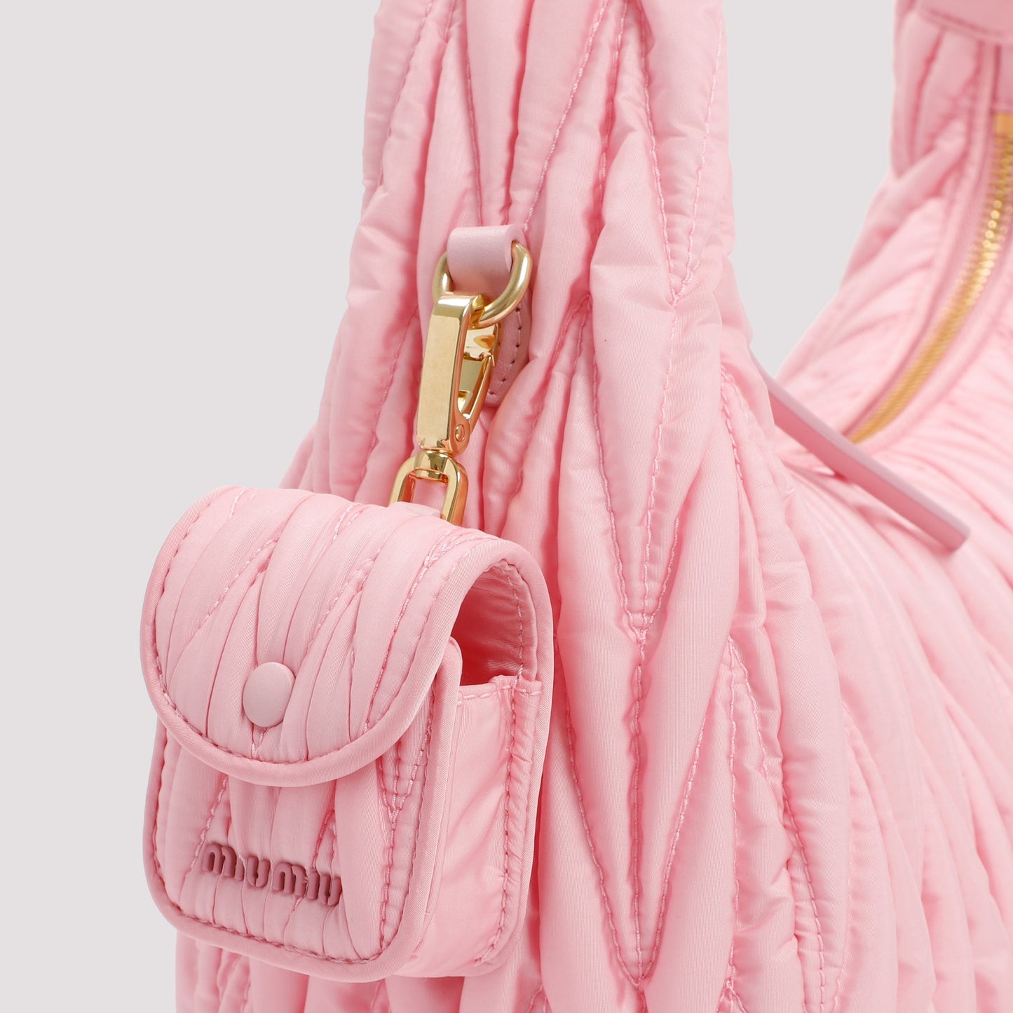 Miu Miu Logo Plaque Zipped Tote Bag