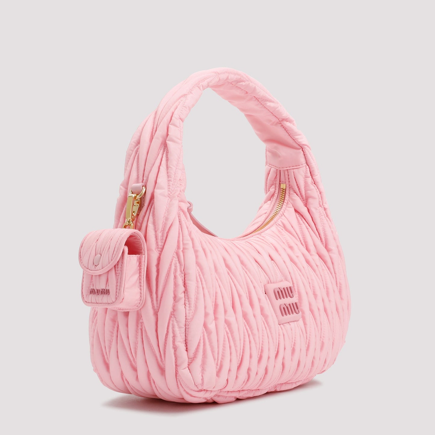 Miu Miu Logo Plaque Zipped Tote Bag