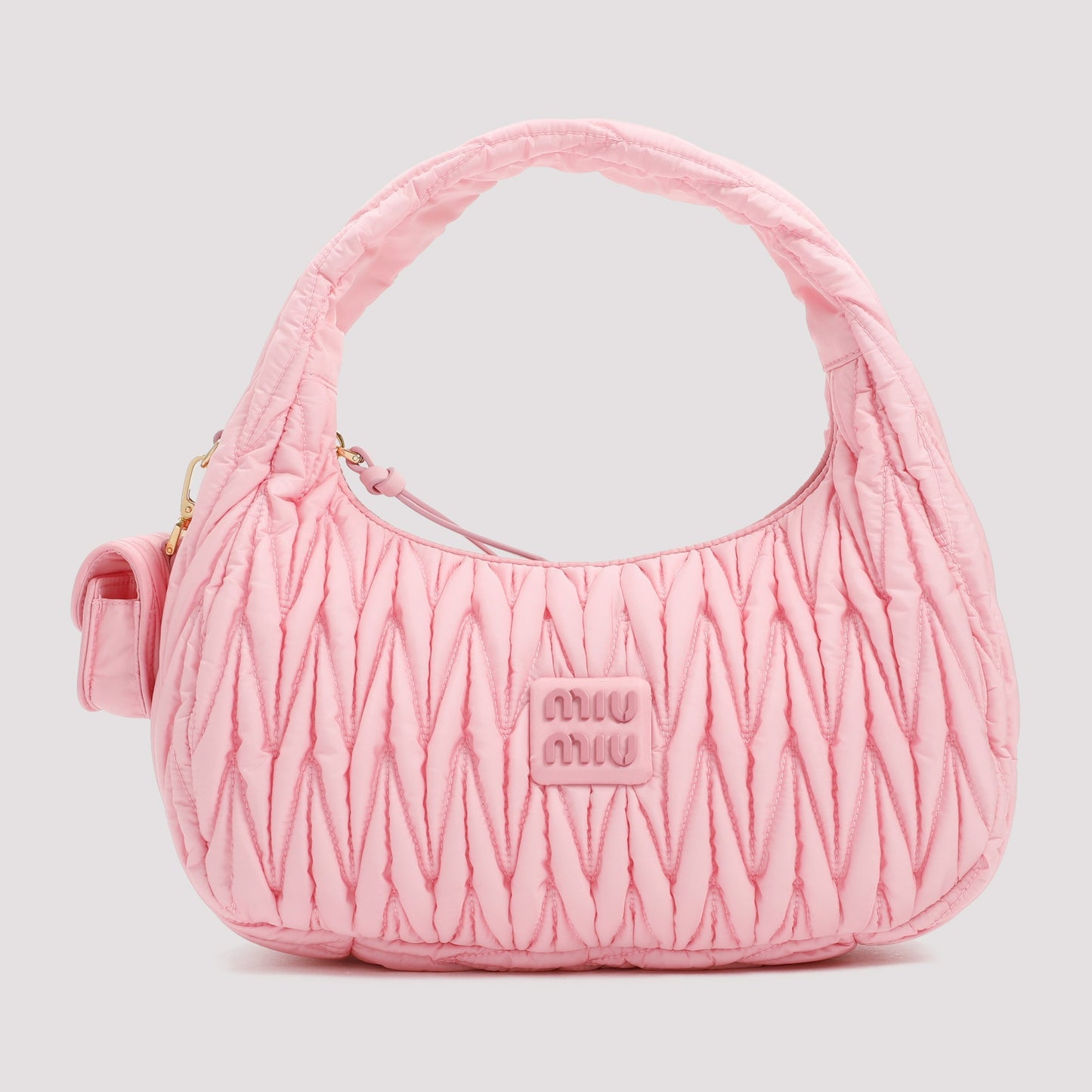 Miu Miu Logo Plaque Zipped Tote Bag