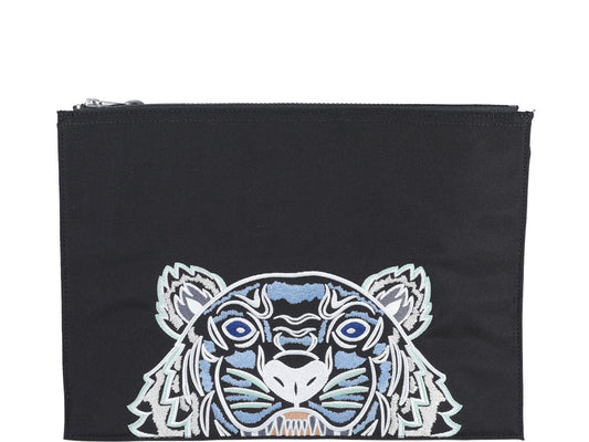 Kenzo Kampus Tiger Embroidered Zipped Clutch Bag