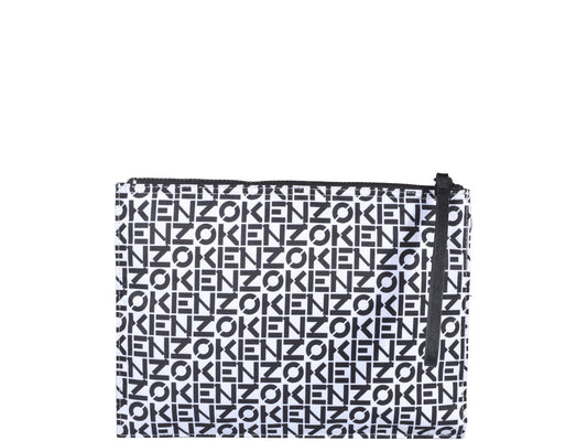 Kenzo Allover Logo Printed Zipped Large Clutch Bag