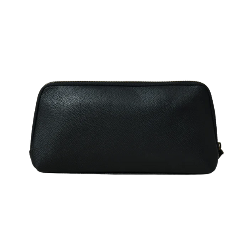Minimalist Black Leather Clutch for Women